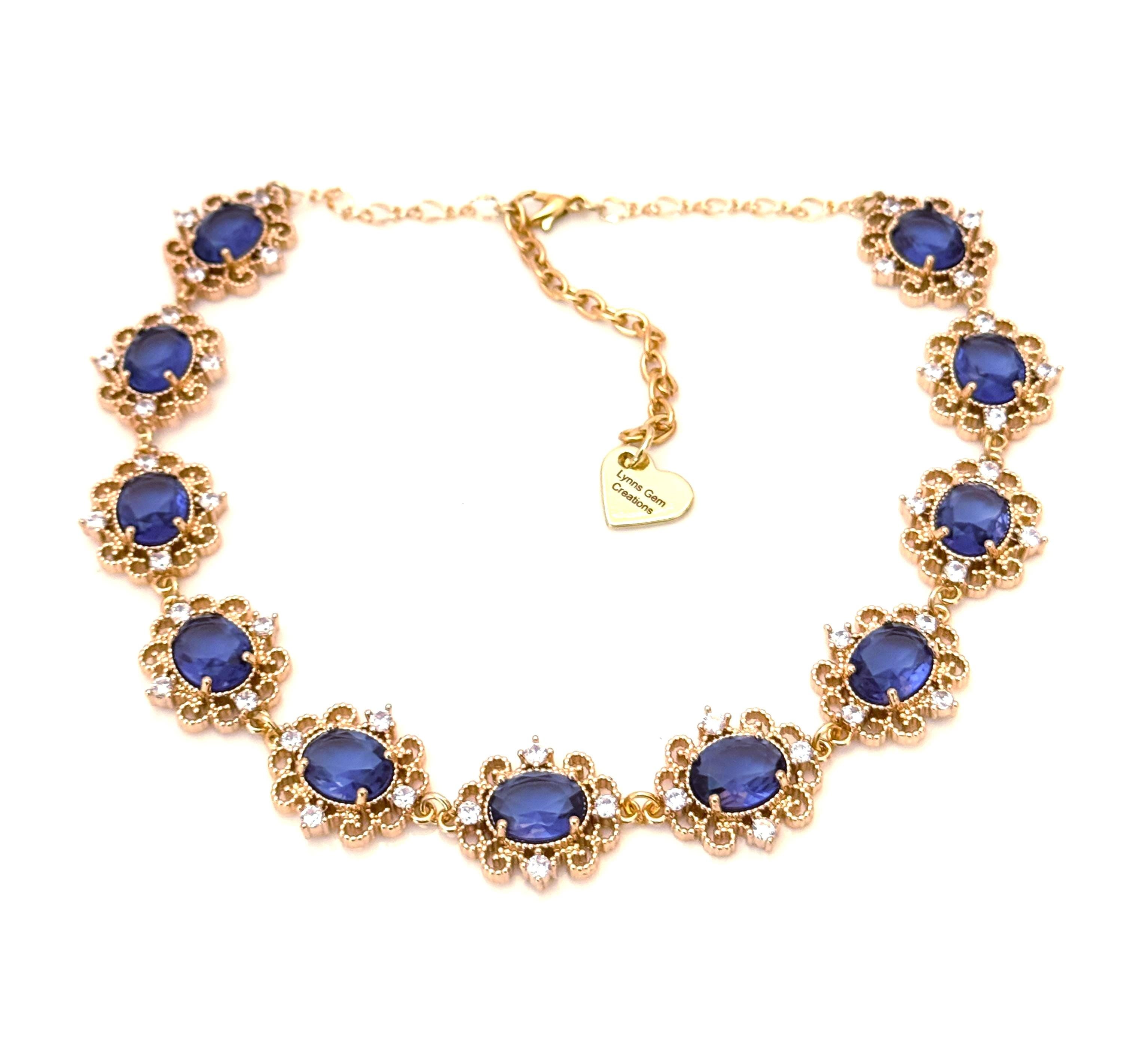 Amethyst Regency Style CZ Crystal Flower Jewelry Set | Gold Plated