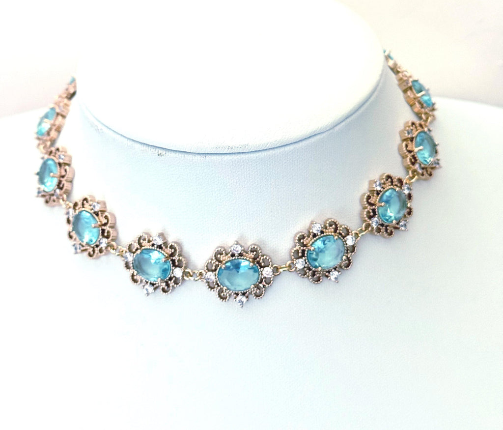 Amethyst Regency Style CZ Crystal Flower Jewelry Set | Gold Plated