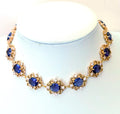 Amethyst Regency Style CZ Crystal Flower Jewelry Set | Gold Plated