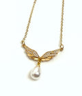 Crystal CZ Wings Gold Filled Necklace, Daily Wear Jewellery for Women, Gifts for Her