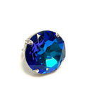 Oversized Crystal Statement Ring, Bermuda Blue CZ Adjustable Cocktail Ring, 27mm