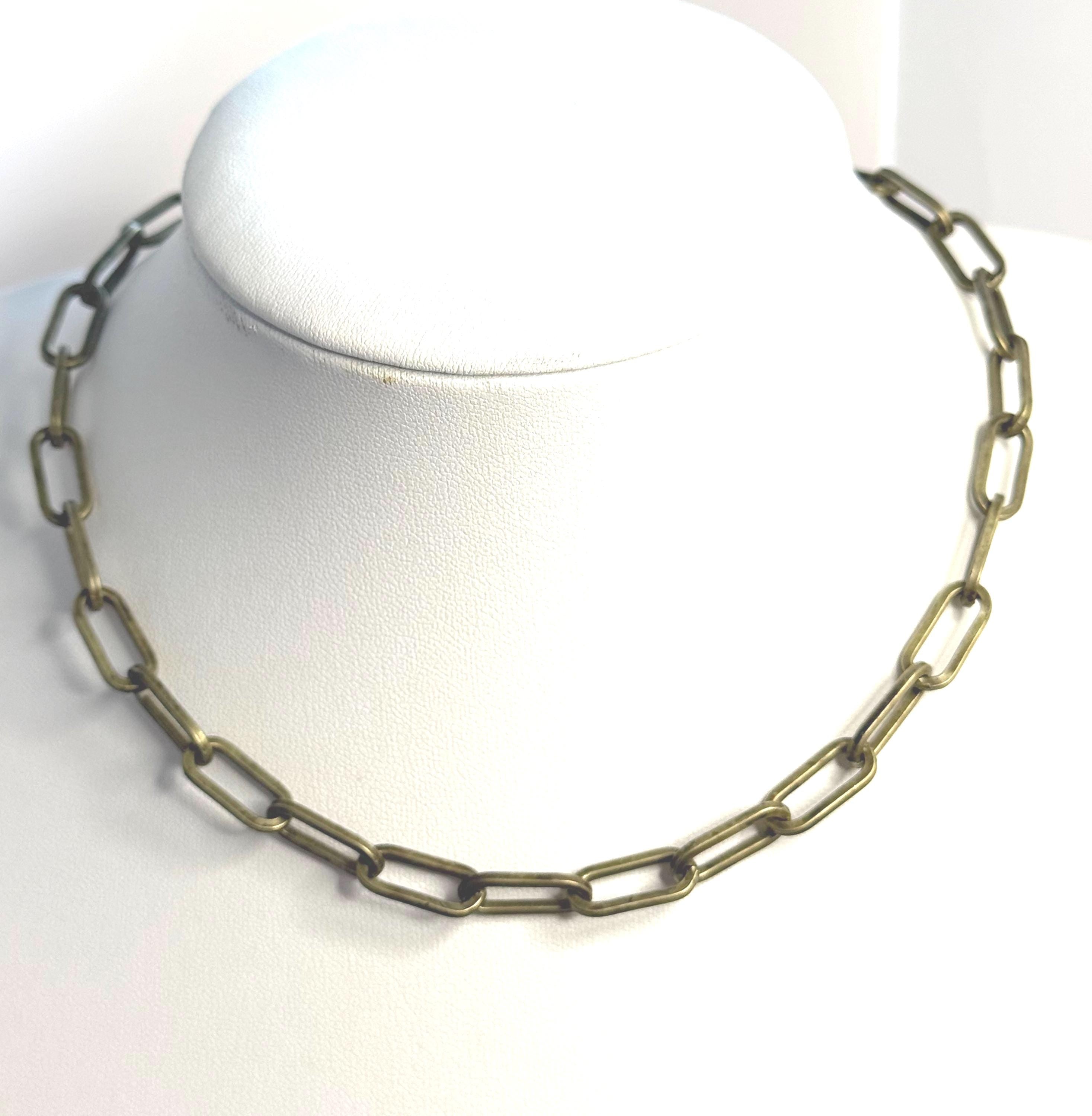 Paperclip Chain Necklace | Silver Gold Antique Brass | Unisex Gift 