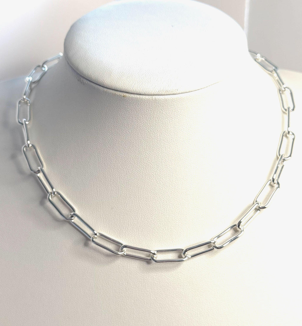 Paperclip Chain Necklace | Silver Gold Antique Brass | Unisex Gift 