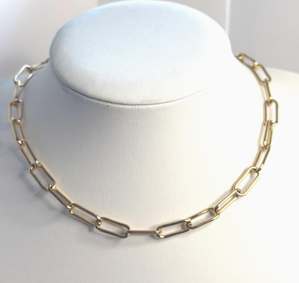Paperclip Chain Necklace | Silver Gold Antique Brass | Unisex Gift 