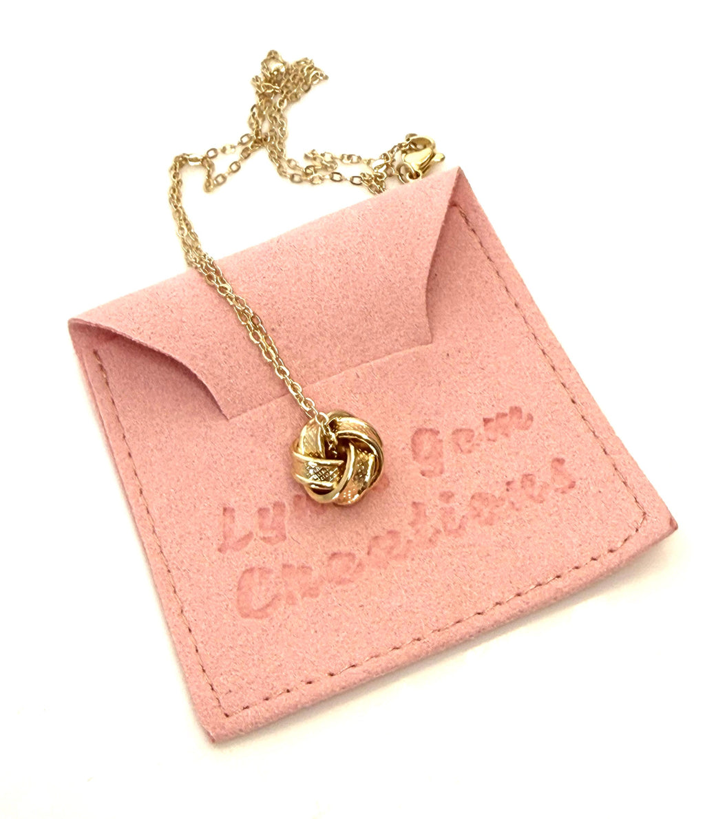 Textured Love Knot Pendant | 14kt Gold Filled | Minimalist Necklace