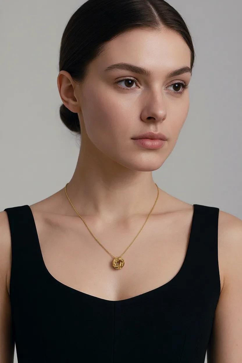Textured Love Knot Pendant | 14kt Gold Filled | Minimalist Necklace