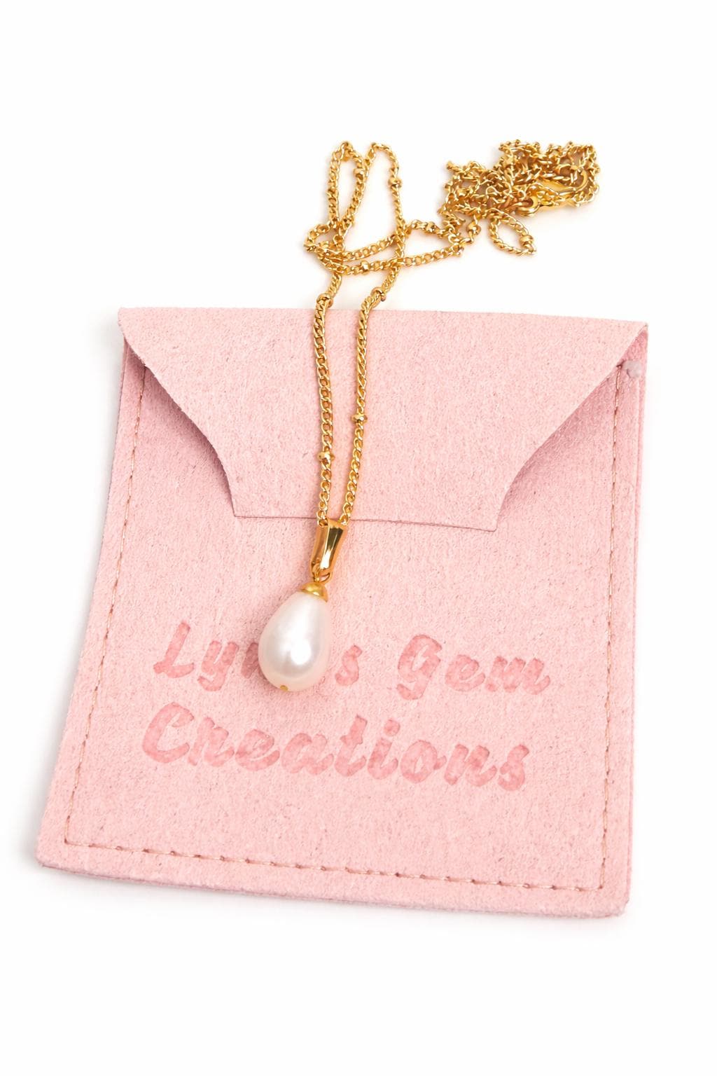 Gold Freshwater Pearl Pendant Necklace 
