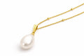 Gold Freshwater Pearl Pendant Necklace 