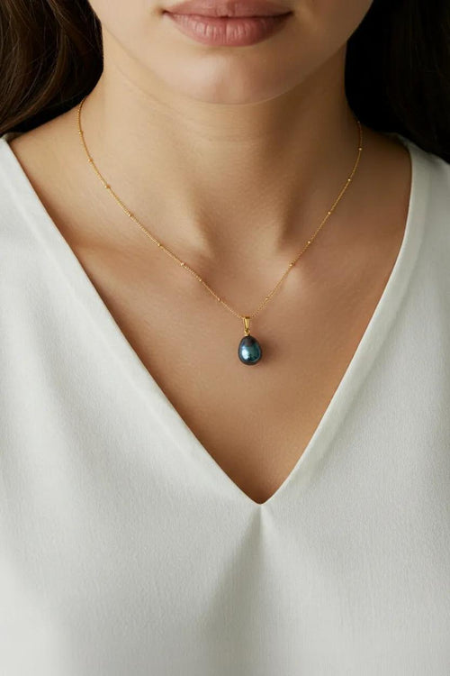 14K Gold Peacock Freshwater Pearl Necklace 