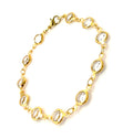 Gold Clear Crystal Bracelet, Wedding Jewellery, Gift for Her