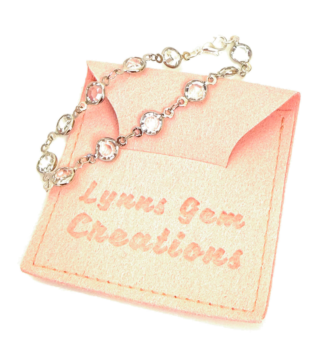 Silver Clear CZ Crystal Bracelet, Wedding Jewellery