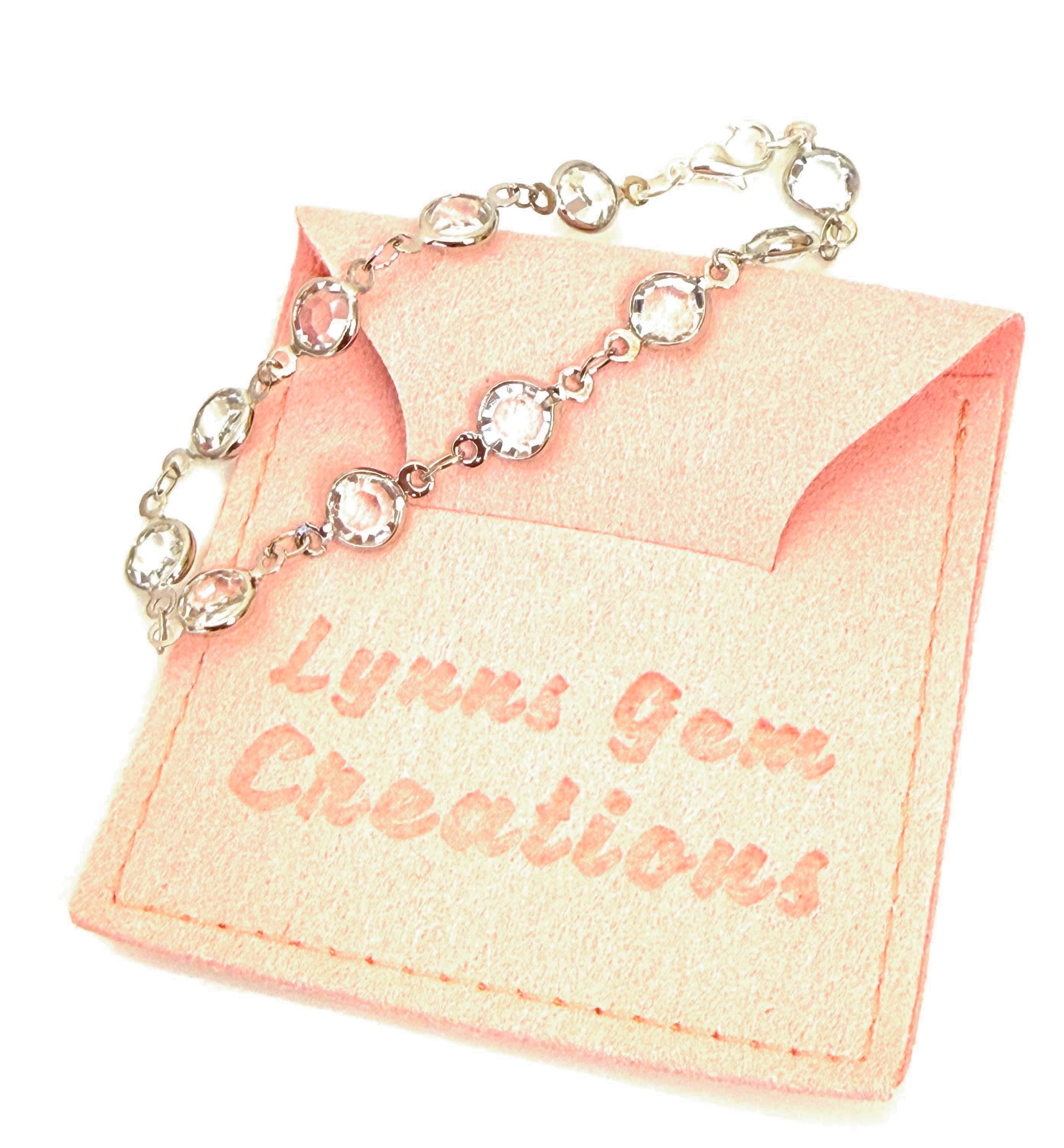 Silver Clear CZ Crystal Bracelet, Wedding Jewellery