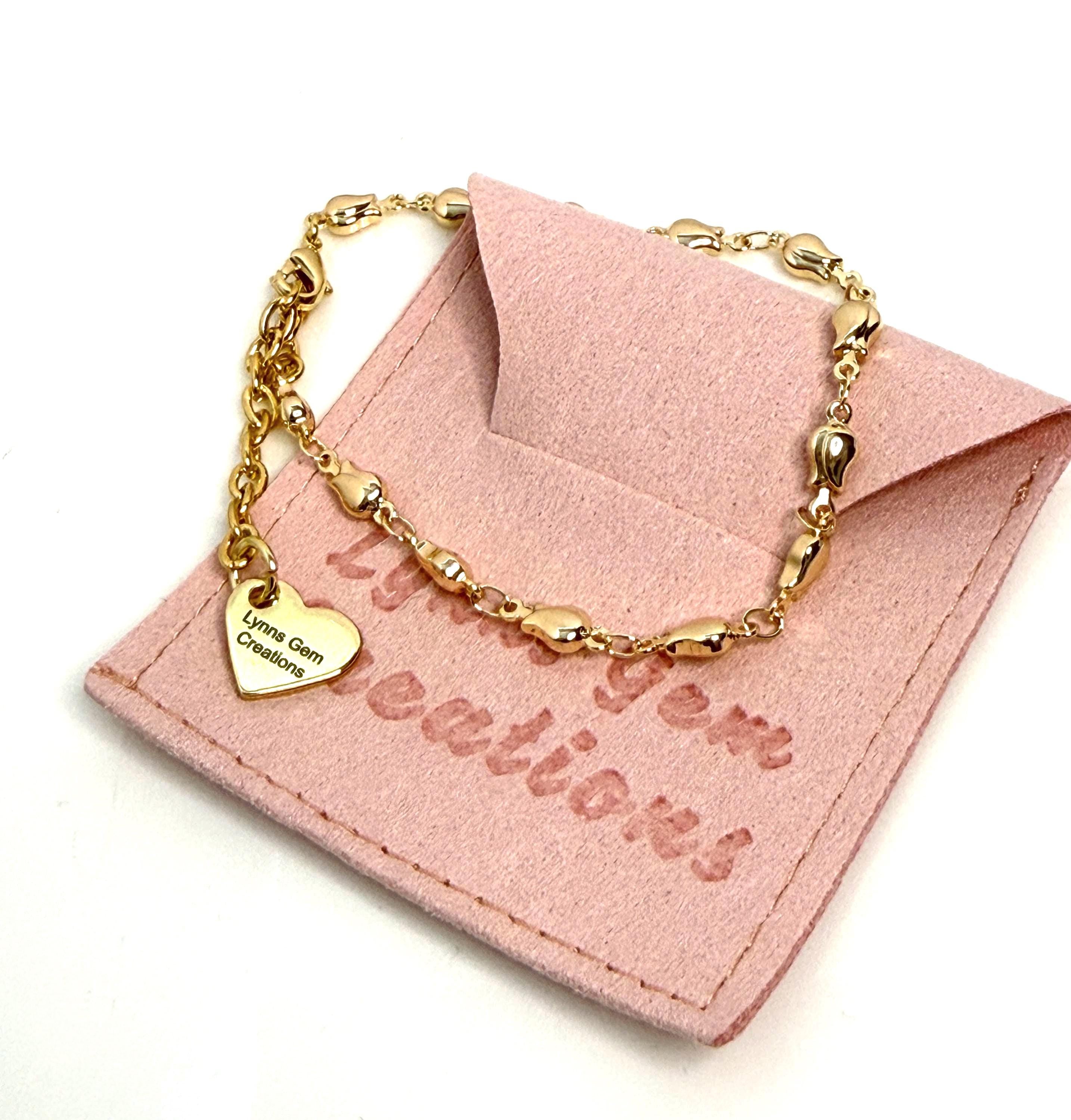 Delicate Gold Tulip Chain Flower Bracelet