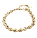Delicate Gold Beaded Heart Chain Bracelet