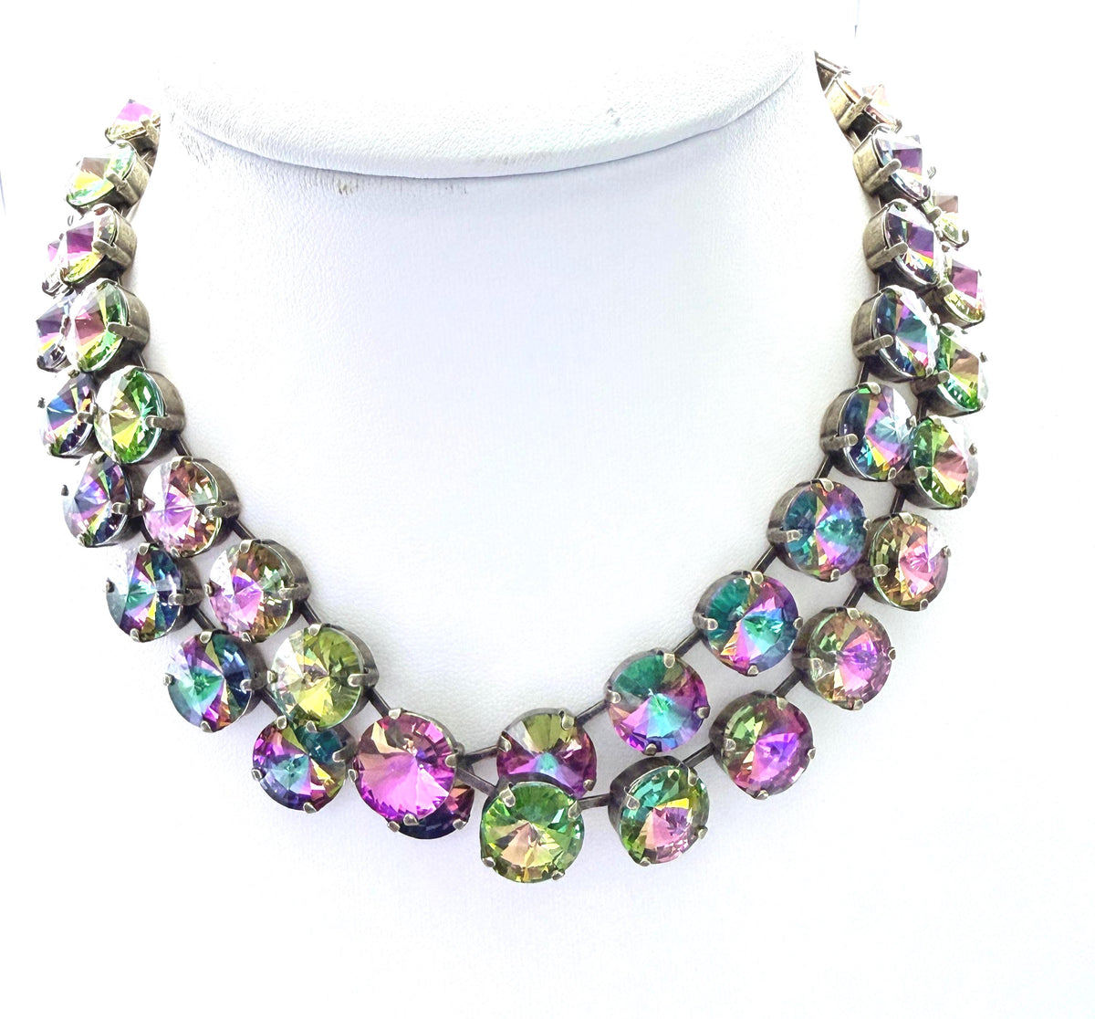 Crystal Statement Chokers, Rainbow Volcano and Rose, Georgian Collet Necklaces, Anna Wintour Style Gift for Her