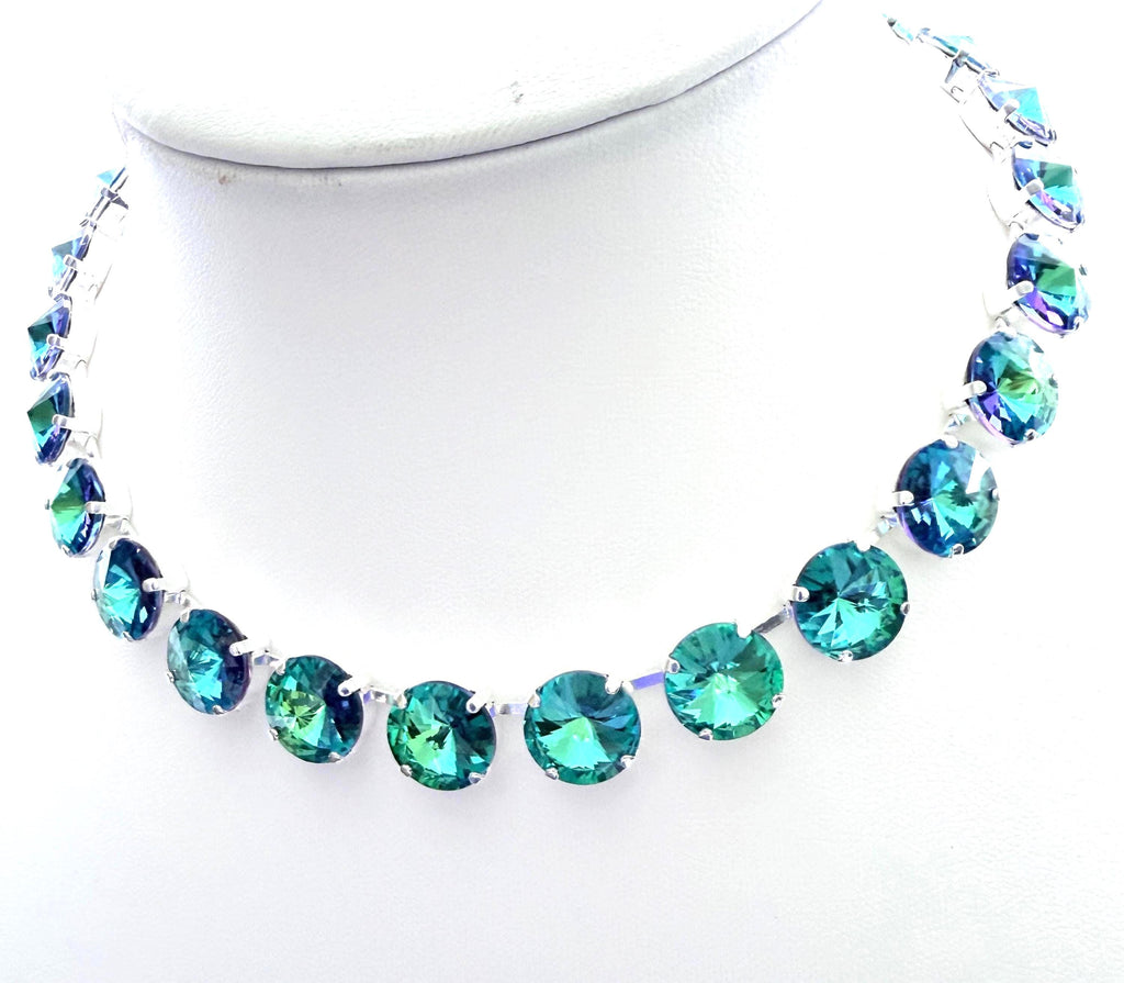 Green Crystal Choker | Georgian Collet Tennis Necklace | Anna Wintour Style 