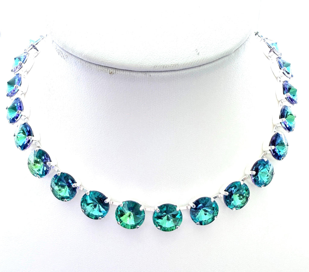 Green Crystal Choker | Georgian Collet Tennis Necklace | Anna Wintour Style 