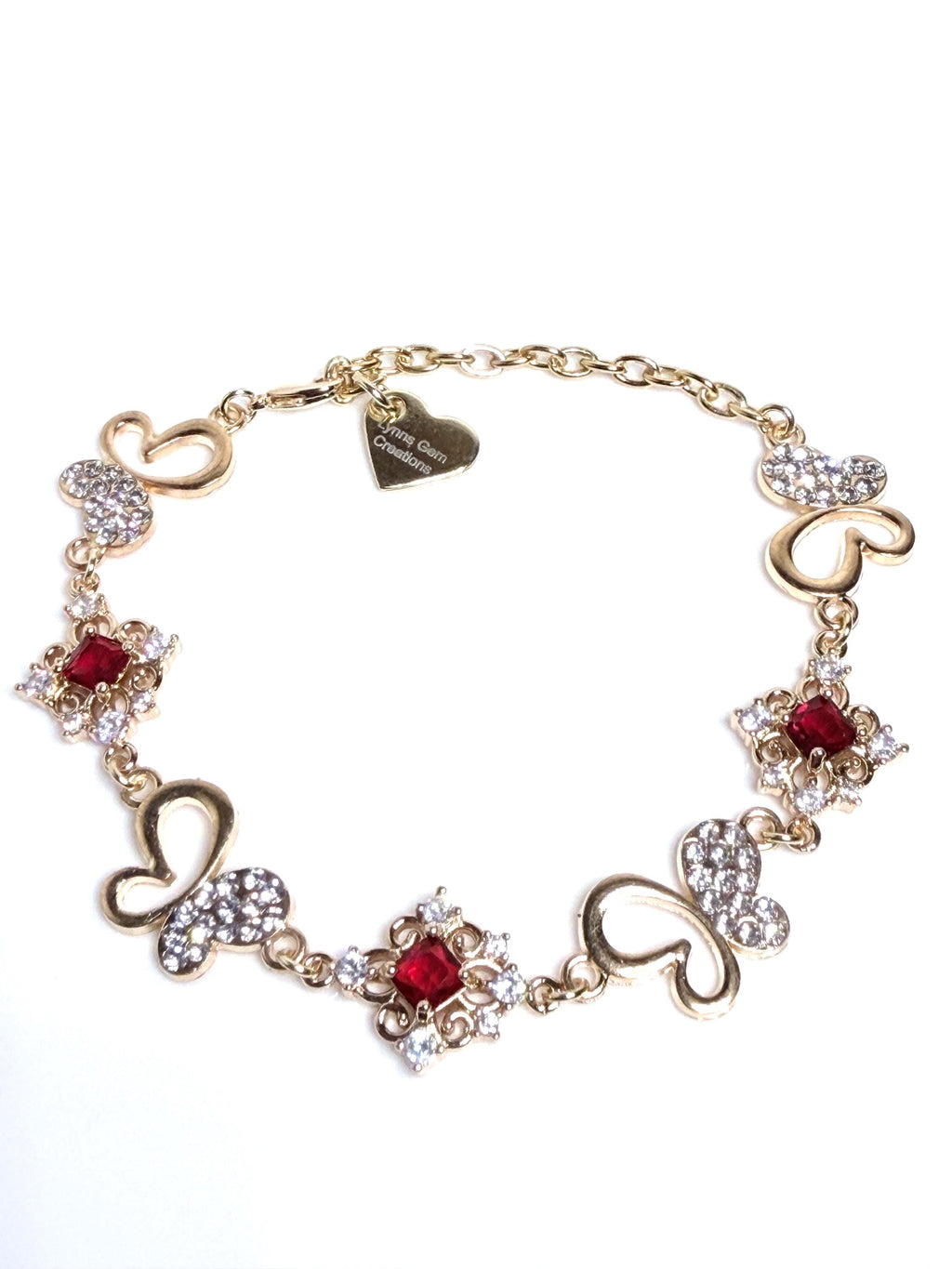 Ruby Crystal Butterfly Bracelet | Regency Style 