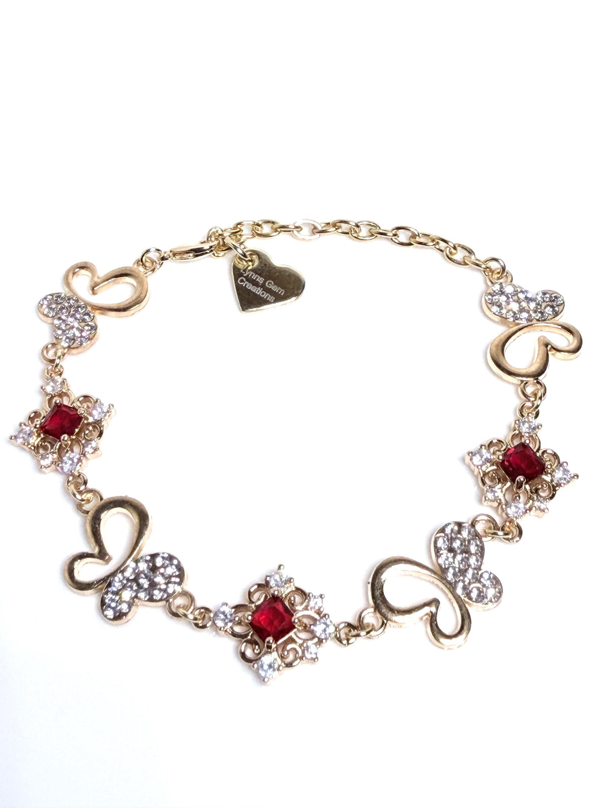 Ruby Crystal Butterfly Bracelet | Regency Style 