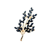 Pretty Dark Blue Crystal Tree Flower Brooch | Sparkly Jacket Scarf Pin 