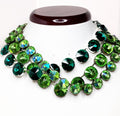 Emerald Peridot Crystal Georgian Collet Necklace | Anna Wintour Style | Statement Choker