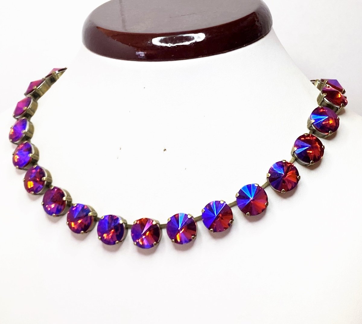 Burnt Orange Crystal Georgian Collet Necklaces | Anna Wintour Style Statement Chokers