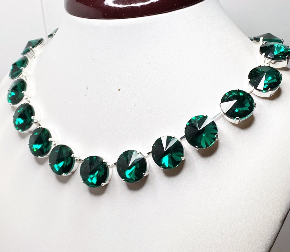 Emerald Peridot Crystal Georgian Collet Necklace | Anna Wintour Style | Statement Choker