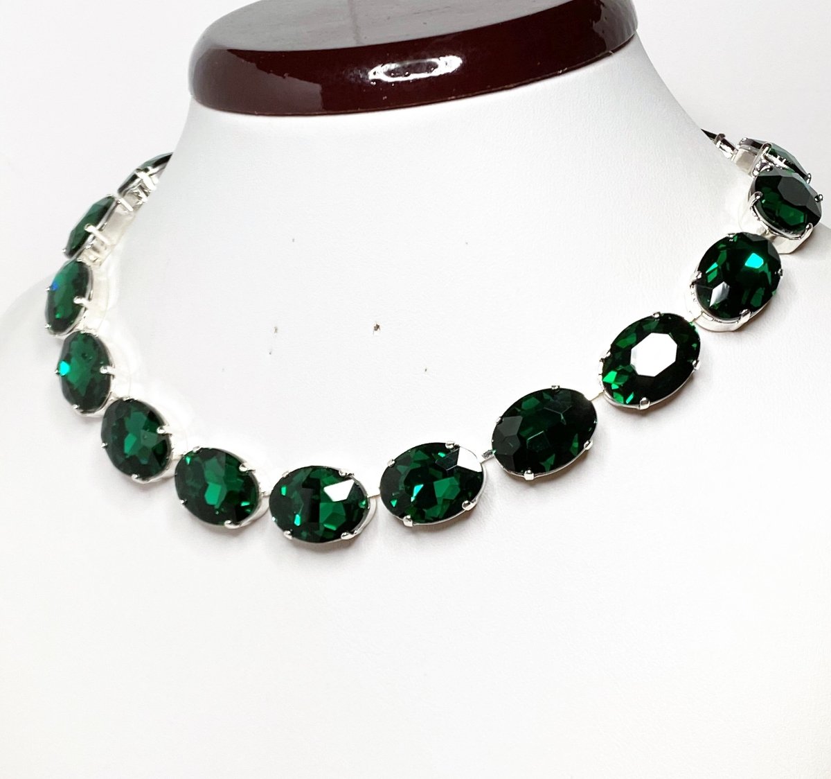 Emerald Purple Crystal Georgian Collet Necklaces | Statement Anna Wintour Style Chokers