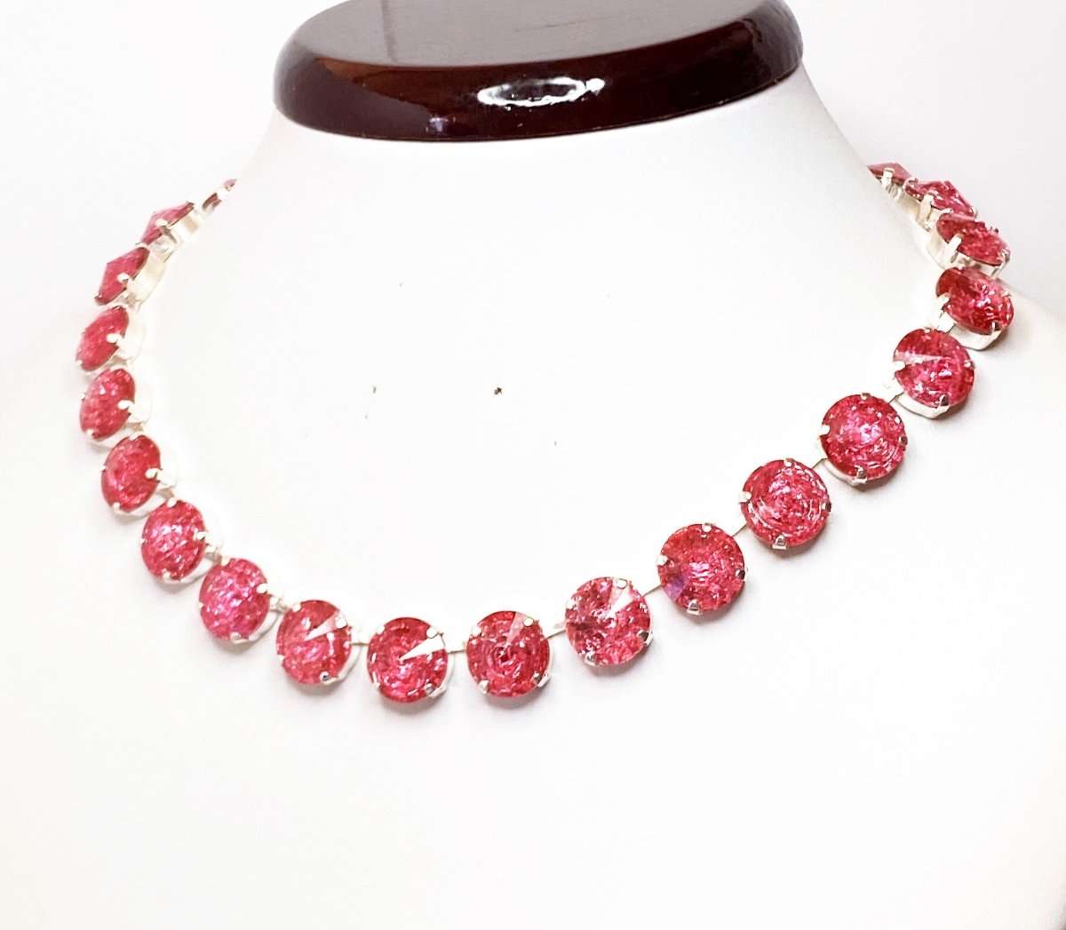 Ice Red Purple Crystal Georgian Collet Necklaces | Statement Choker | Anna Wintour Style