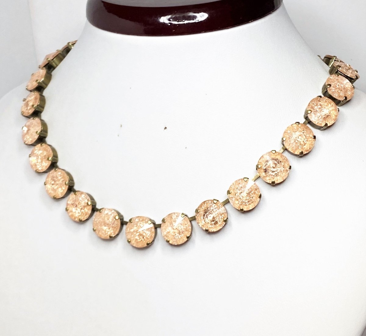 Light Silk Peach Georgian Collet Necklaces | Anna Wintour Style | Statement Choker