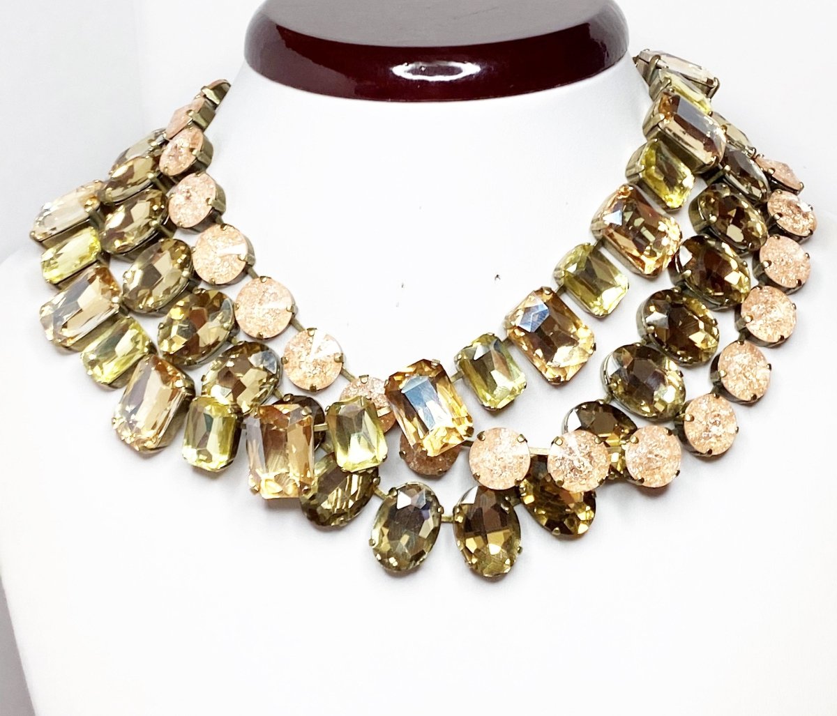 Light Silk Peach Georgian Collet Necklaces | Anna Wintour Style | Statement Choker