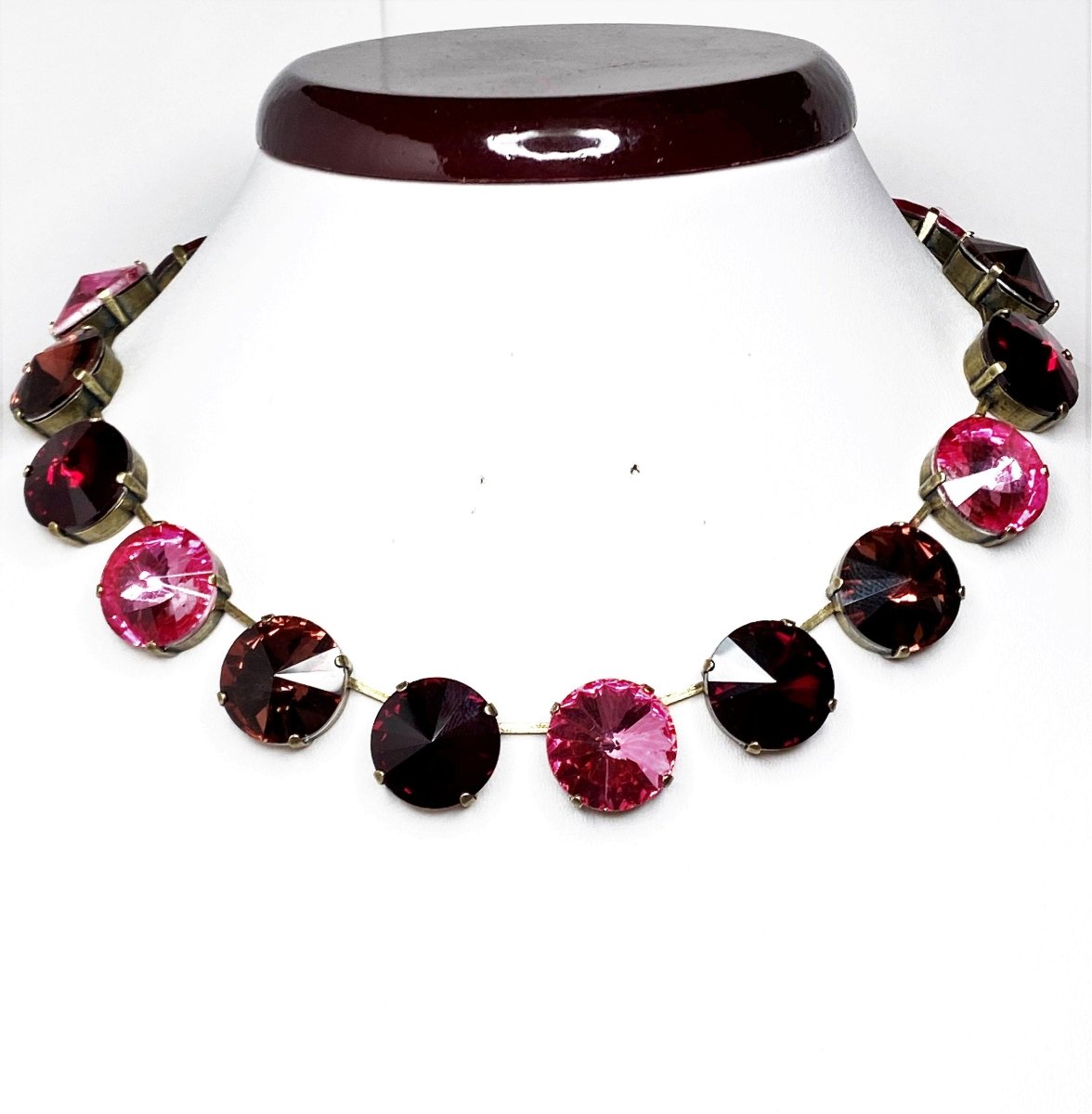 Red Crystal Georgian Collet Chokers | Anna Wintour Style  | Vintage Necklaces 