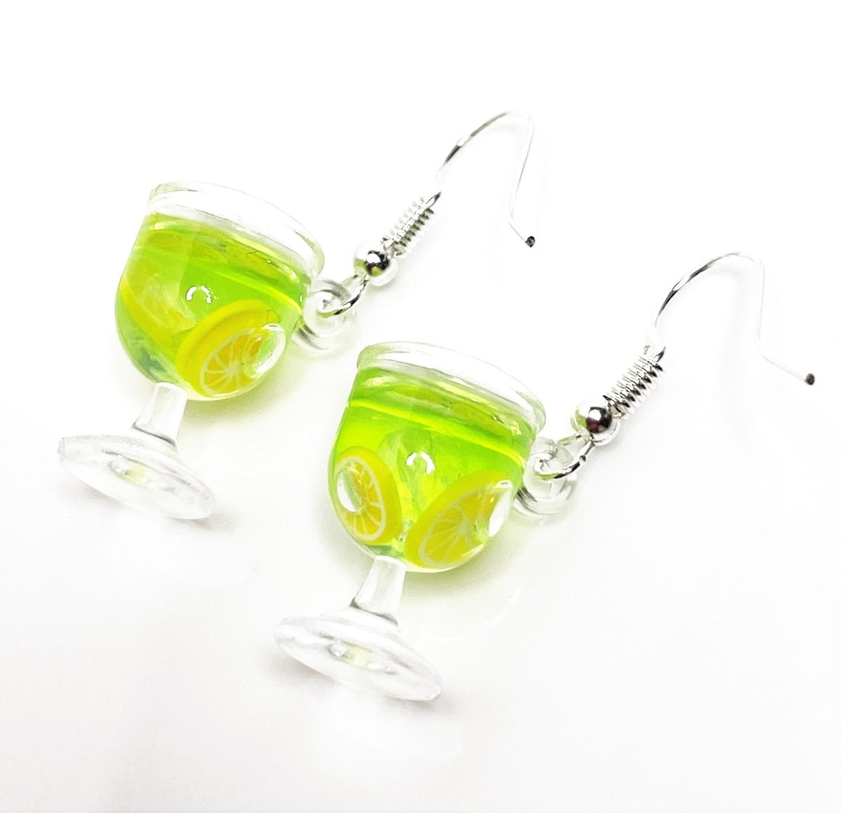 Cocktail Glass Charm Earrings | Silver Plated | Sterling Silver