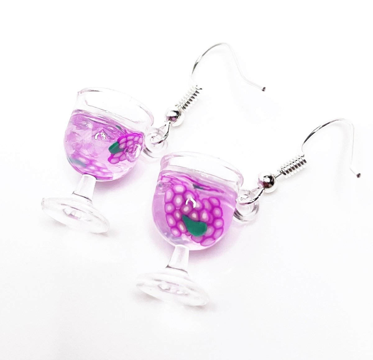 Cocktail Glass Charm Earrings | Silver Plated | Sterling Silver