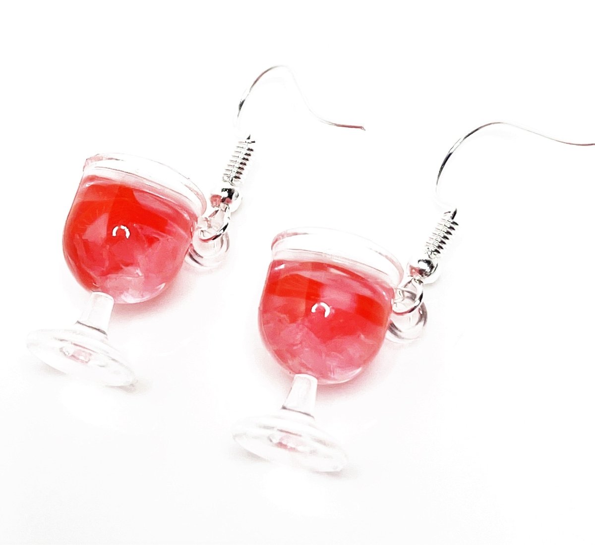 Cocktail Glass Charm Earrings | Silver Plated | Sterling Silver