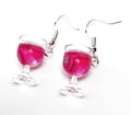 Cocktail Glass Charm Earrings | Silver Plated | Sterling Silver
