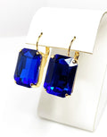 Sapphire Blue Crystal Earrings | Gold Plated | Rhinestone Earrings for Women