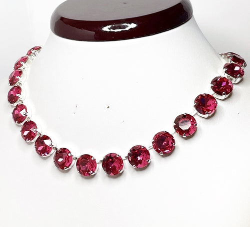 Anna Wintour Style Necklaces | Dark Pink Rainbow Georgian Collet Chokers