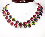 Anna Wintour Style Necklaces | Dark Pink Rainbow Georgian Collet Chokers