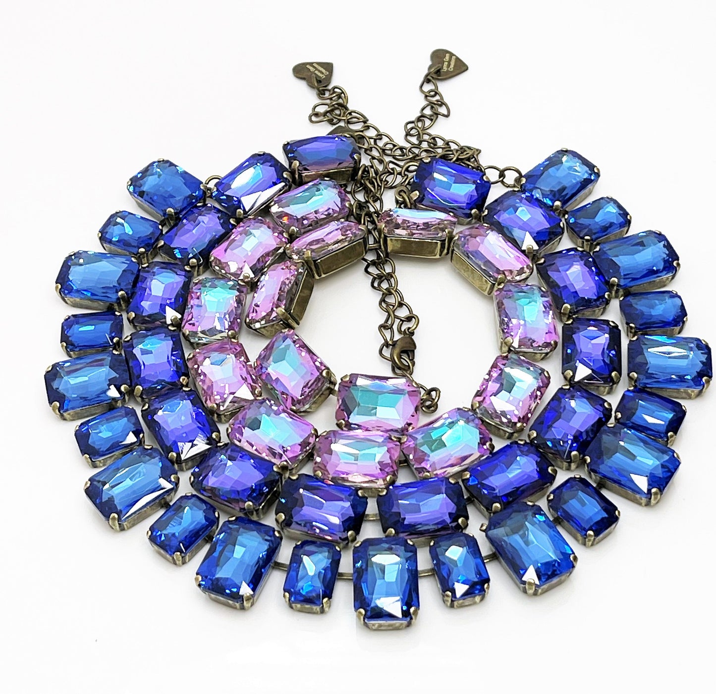 Anna Wintour Necklace, Blue Georgian Collet, Sapphire Crystal Choker, Riviere Necklace, Statement Necklace, Layering Chokers