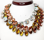 Anna Wintour Style Necklaces | Rose Peach Yellow Clear Georgian Collet Chokers | Riviere Necklace