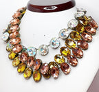 Anna Wintour Style Necklaces | Rose Peach Yellow Clear Georgian Collet Chokers | Riviere Necklace