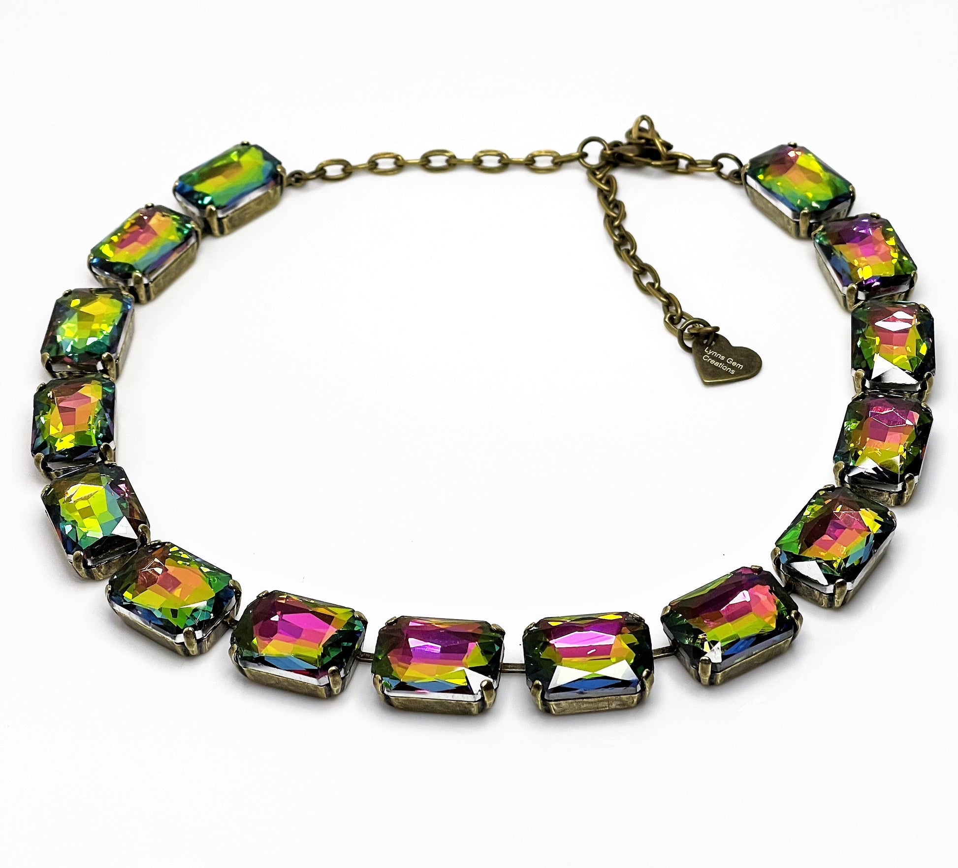 Rainbow Anna Wintour Necklace, Georgian Collet, Purple Crystal Choker, Riviere Necklace, Statement Necklace, Layering Chokers