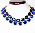 Anna Wintour Style Necklaces | Sapphire Montana Blue Georgian Collet Crystal Chokers