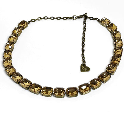 Yellow Peach Georgian Collet Necklace | Premium Crystal | Anna Wintour Style | Layering Chokers