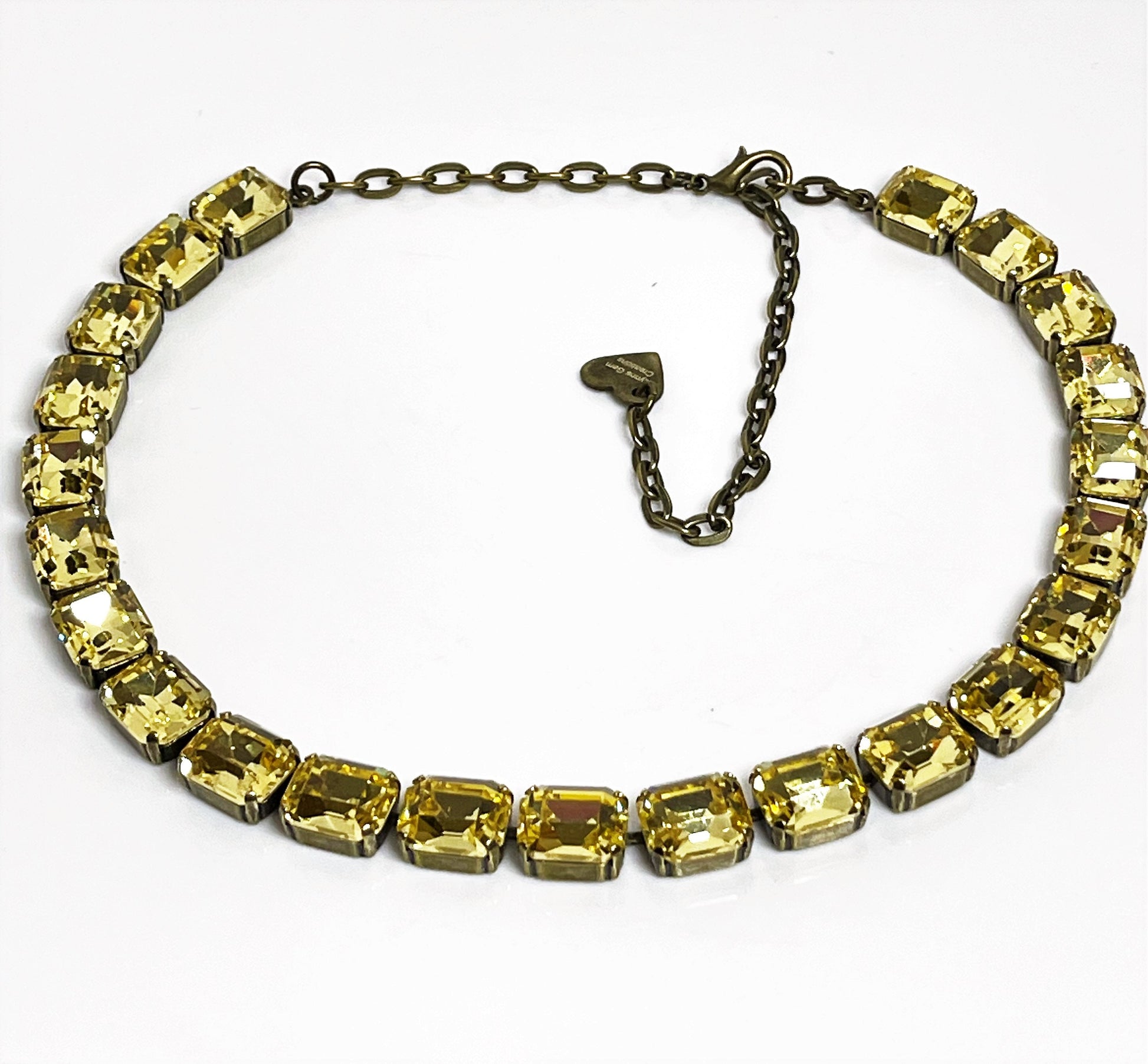 Yellow Peach Georgian Collet Necklace | Premium Crystal | Anna Wintour Style | Layering Chokers