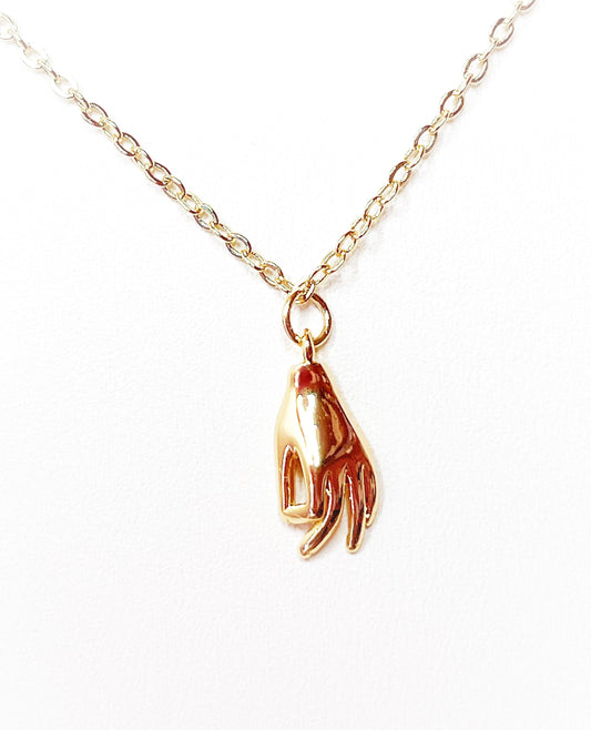 Dainty Tarot Hand Pendant | Gold Hand Necklace | 14kt Gold Filled Chain