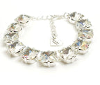 Clear AB Crystal Silver Plated Bracelet | Tennis Statement Bracelet