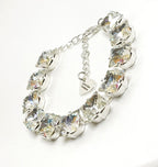 Clear AB Crystal Silver Plated Bracelet | Tennis Statement Bracelet