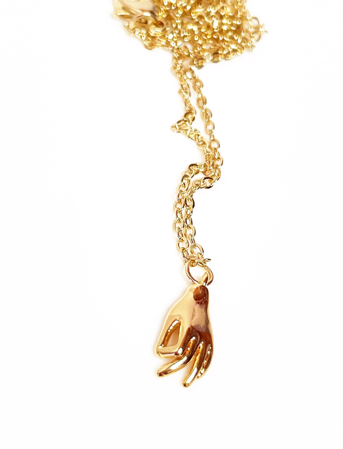 Dainty Tarot Hand Pendant | Gold Hand Necklace | 14kt Gold Filled Chain